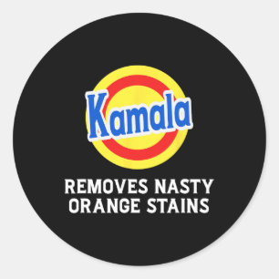 Vote Kamala Removes Nasty Orange Stains Detergent  Classic Round Sticker