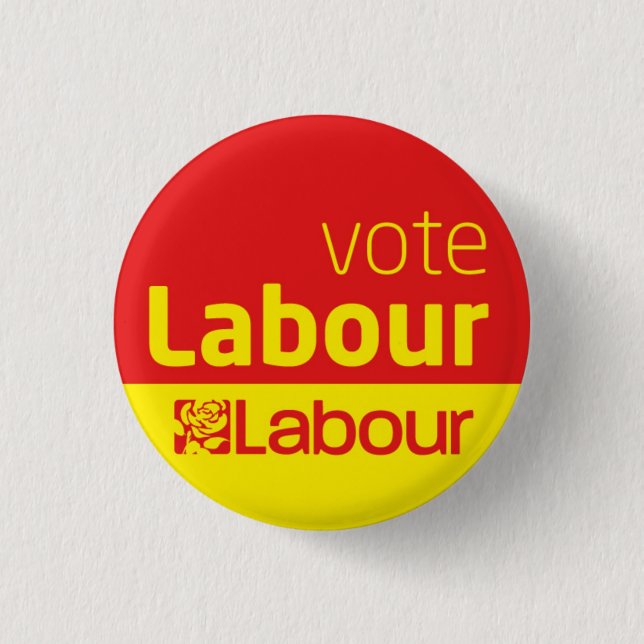 Vote Labour Party Button Badge General Election (Front)