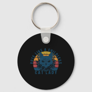 Vote Like A Childless Cat Lady Is Voting Kamala 20 Key Ring