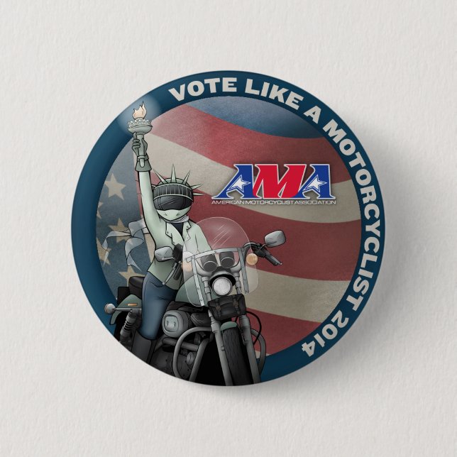 Vote Like a Motorcyclist 6 Cm Round Badge (Front)
