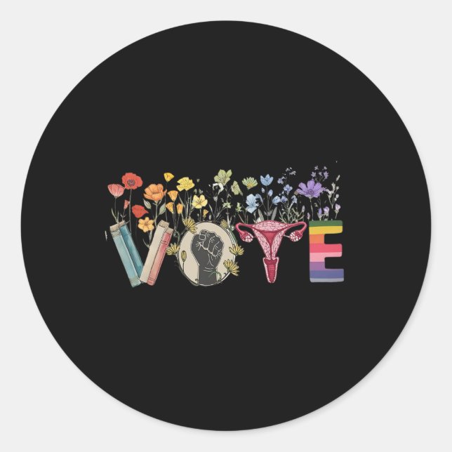 Vote Like Ruth Sent You Flowers Feminist Lgbt Prid Classic Round Sticker (Front)