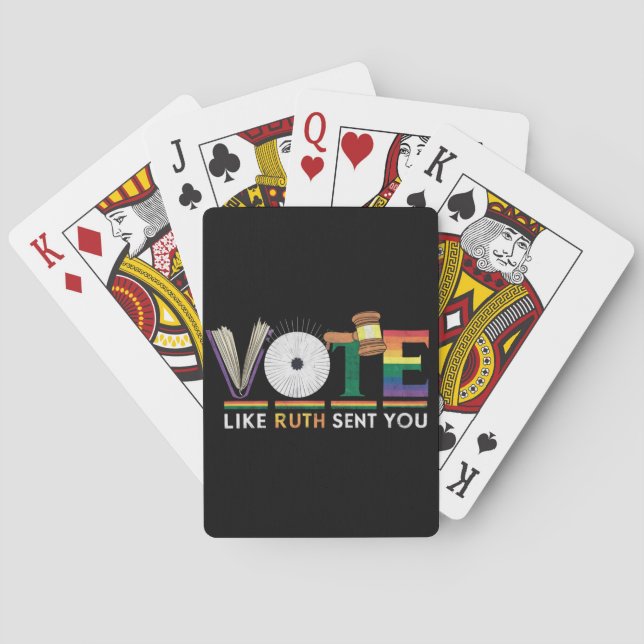 Vote Like Ruth Sent You Gavel Feminists Lgbt Pride Playing Cards (Back)