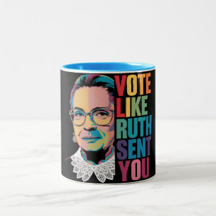 Vote Like Ruth Sent You Two-Tone Coffee Mug