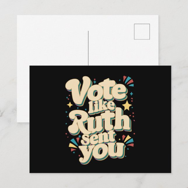 Vote Like Ruth Sent You Uterus Feminist LGBT Postcard (Front/Back)