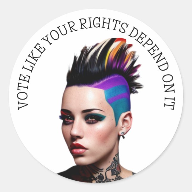 Vote like your Rights Depend on it Classic Round Sticker (Front)
