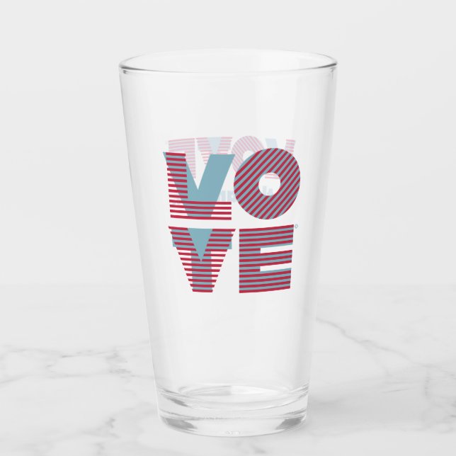 VOTE / LOVE is the answer pint glass (Front)