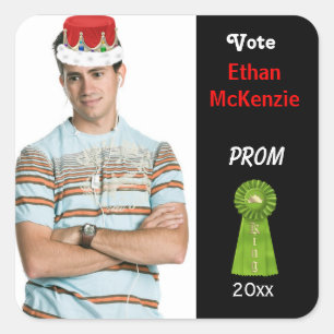 Vote me for Prom King (Green) Square Sticker