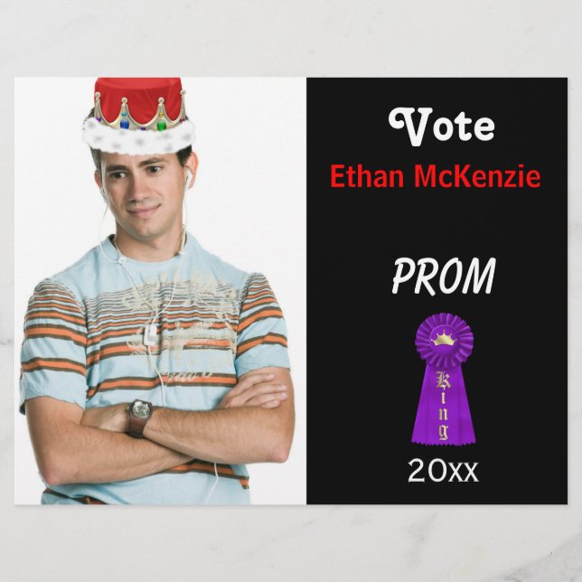 Vote me for Prom King (Purple) Flyer (Front)