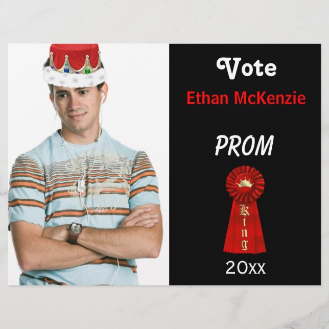 Vote me for Prom King (Red) Flyer (Front)