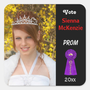 Vote me for Prom Queen (Purple) Square Sticker