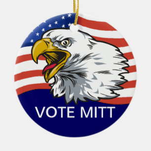 Vote Mitt - Patriotic Eagle Ceramic Tree Decoration
