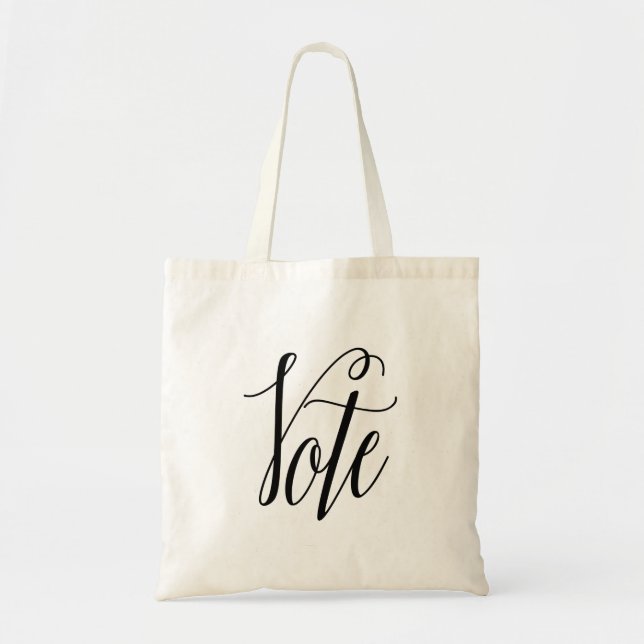 Vote Modern Elegant Calligraphy Tote Bag (Front)