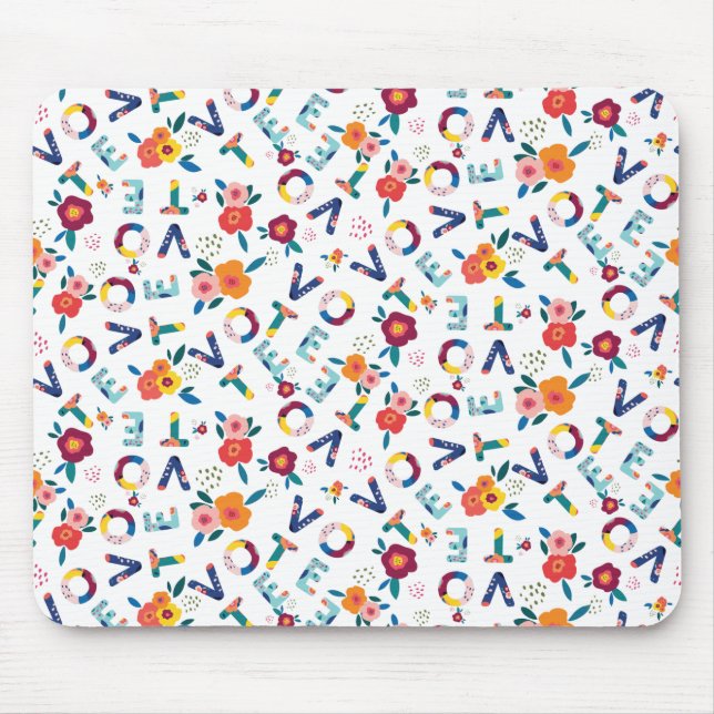 Vote Modern Floral Pattern Office or School Mouse Mat (Front)