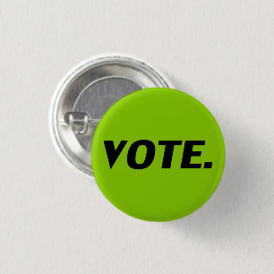 Vote modern typography brat lime green 3 cm round badge