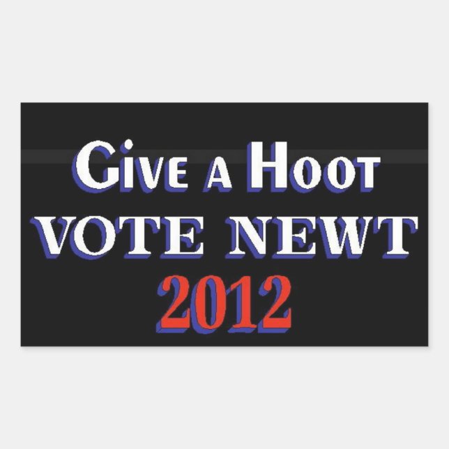 Vote Newt 2012 GAH Rectangular Sticker (Front)