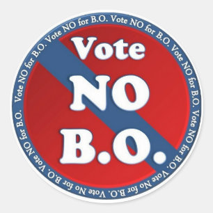 Vote No for B.O. Classic Round Sticker