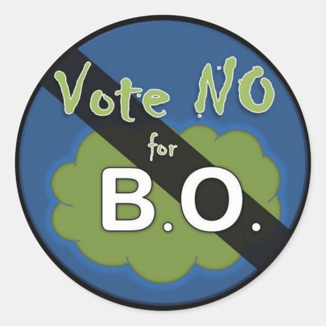 Vote No for B.O. Classic Round Sticker (Front)