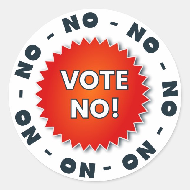 Vote No (round) Classic Round Sticker (Front)