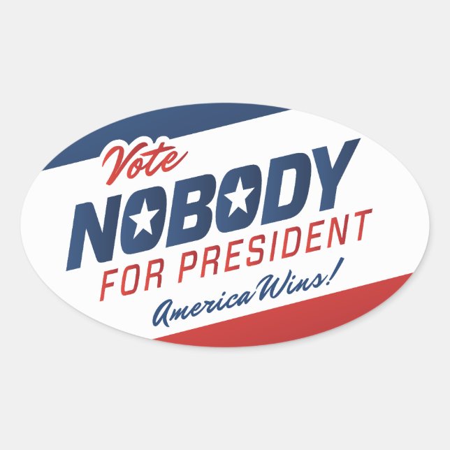 Vote Nobody for President Stickers (Front)
