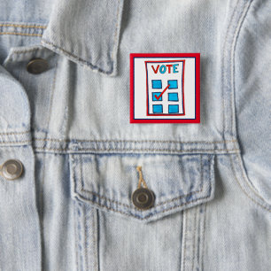 VOTE November 2020 Election Day USA Voting Ballot 15 Cm Square Badge