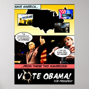 VOTE OBAMA! Election Comic Strip P... - Customized Poster