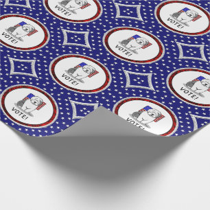 Vote! Old English Sheepdog Grey 1 Cute Political Wrapping Paper