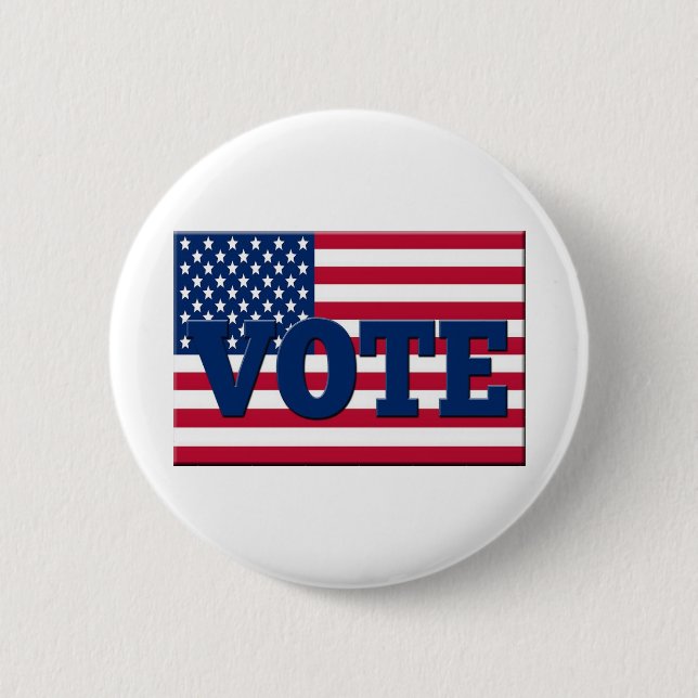 Vote on election day 6 cm round badge (Front)