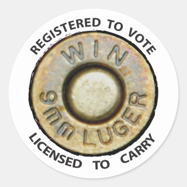 Vote or Carry Classic Round Sticker (Front)
