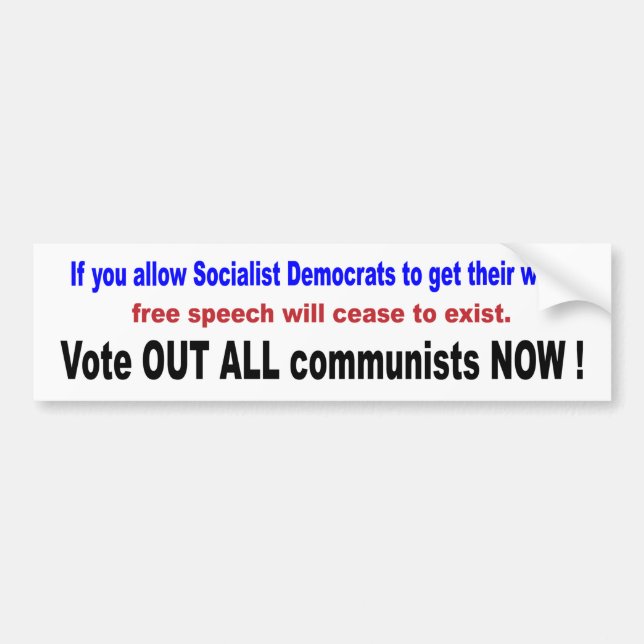 Vote Out Communists Bumper Sticker (Front)