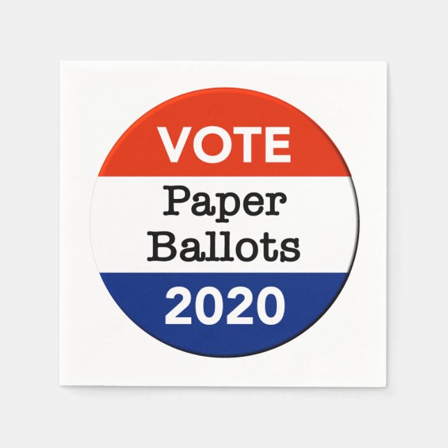 Vote Paper Ballots 2020 Presidential Election Napkin (Front)