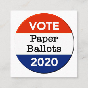Vote Paper Ballots 2020 Presidential Election Square Business Card