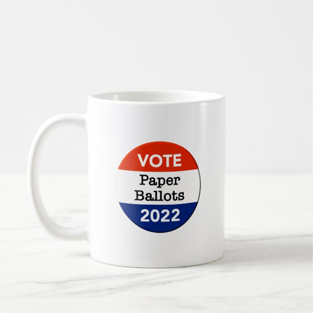 Vote Paper Ballots 2022 Midterm Election Coffee Mug (Left)