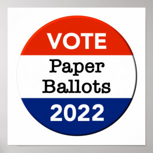 Vote Paper Ballots 2022 Midterm Election Poster