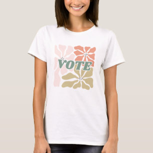 Vote - Pastel Retro Floral T-Shirt
