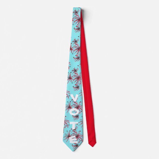 VOTE Patriotic Fireworks Election Day USA Tie (Front)