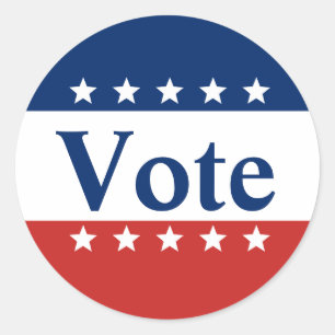 Vote Patriotic Red White and Blue Classic Round Sticker