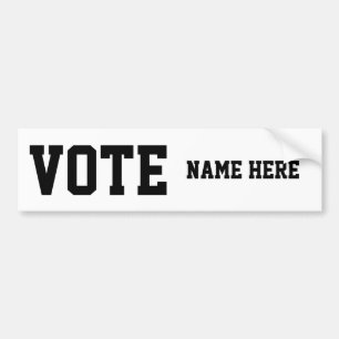 VOTE PERSONALIZE NAME BUMPER STICKER