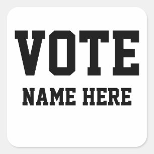 VOTE PERSONALIZE NAME SQUARE STICKER