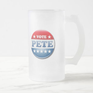 Vote Pete 2020 Frosted Glass Beer Mug