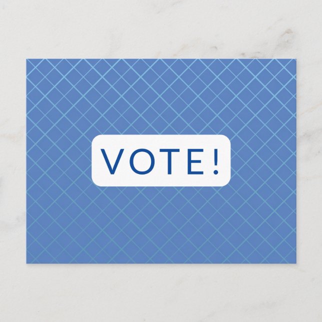 Vote Postcard - white on blue (Front)