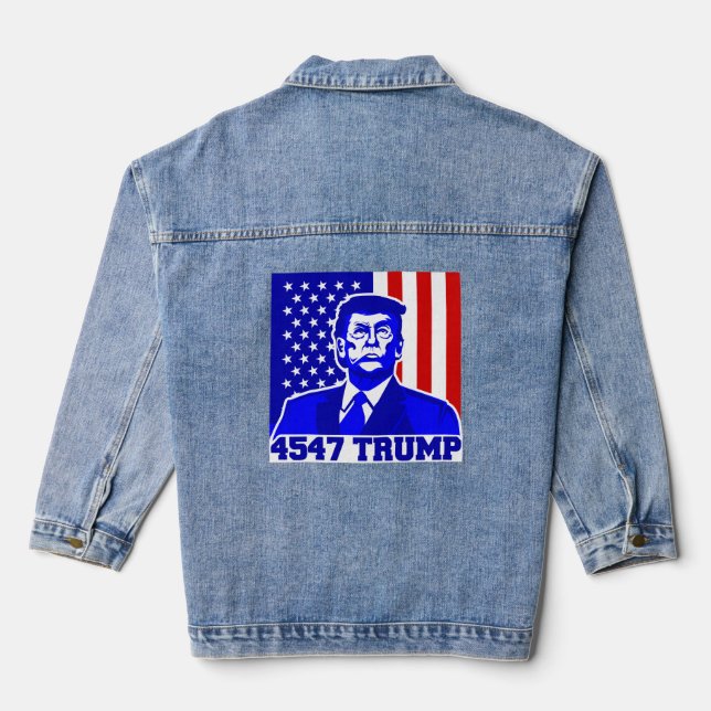 vote president donald trump 2024 denim jacket (Back)