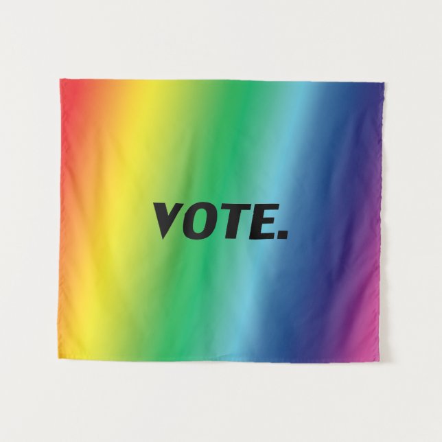 "Vote" pride lgbtq lgbt rainbow colours Tapestry (Front (Horizontal))