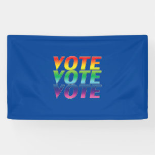"Vote" Pride lgbtq lgbt rainbow flag colours blue Banner
