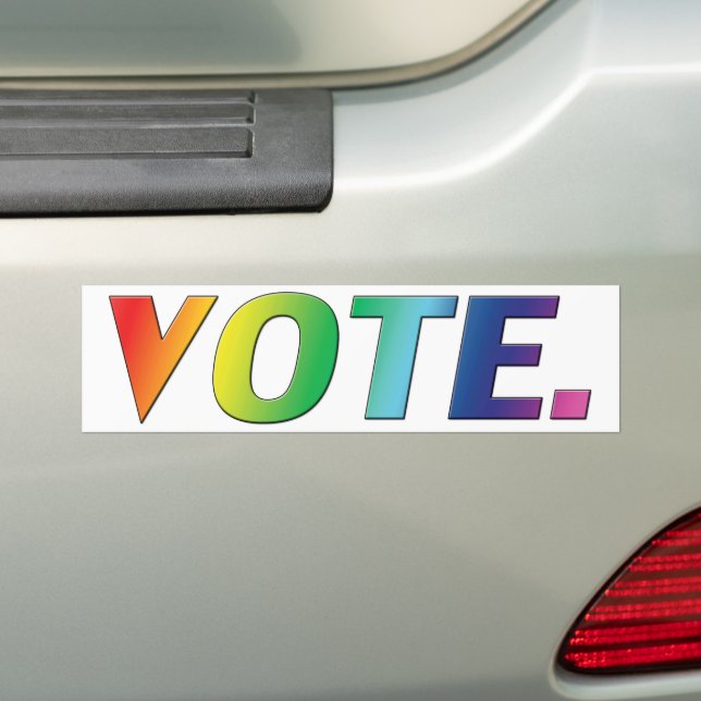 vote pride rainbow colours - Bumper Sticker (On Car)
