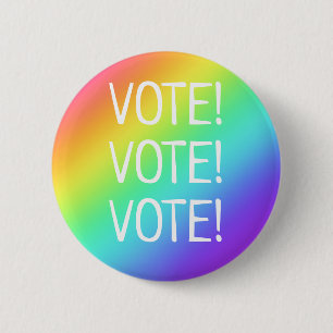 Vote! Rainbow Button