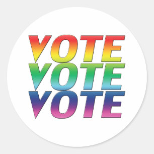 vote - rainbow colours stickers