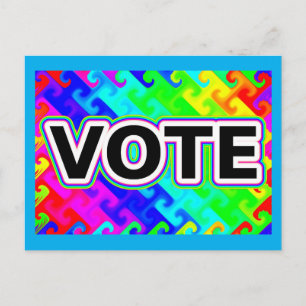 VOTE (Rainbow Wave) Postcard
