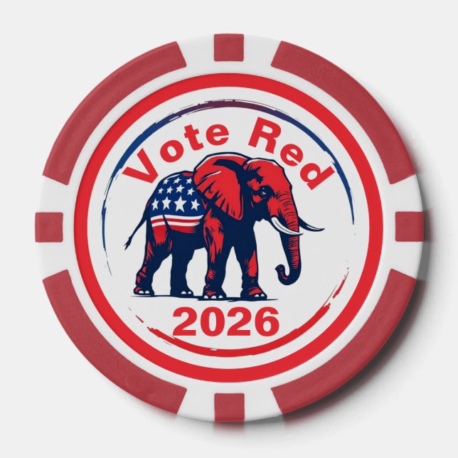 Vote Red 2026 Poker Chips (Front)