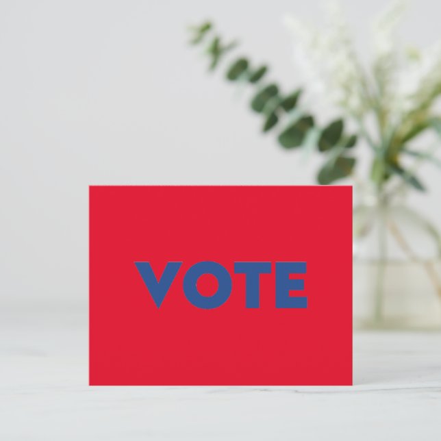 Vote red and blue bold typography patriotic postcard (Standing Front)