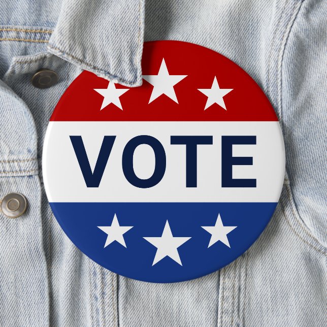 Vote Red and Blue Election 6 Cm Round Badge (In Situ)